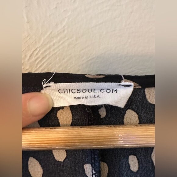 Chic Soul Women’s Plus Black & Gold Dotted Blouse - Picture 6 of 6